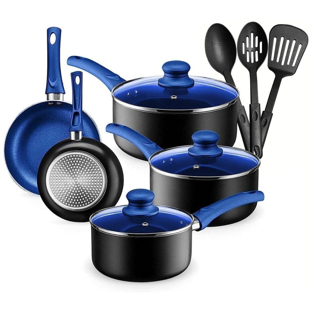 Chefs Star Conjunto de Panelas e Frigideiras Antiaderentes, 11 Peças, Azul