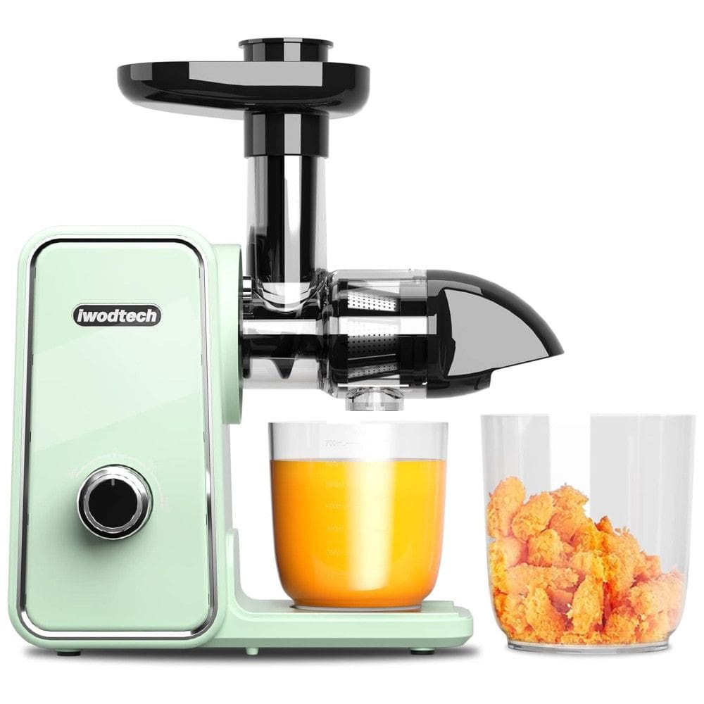 Iwodtech Centrífuga de Frutas com 2 Velocidades, Aço Inoxidável, Silencioso e Função Reversa, 110V, Verde