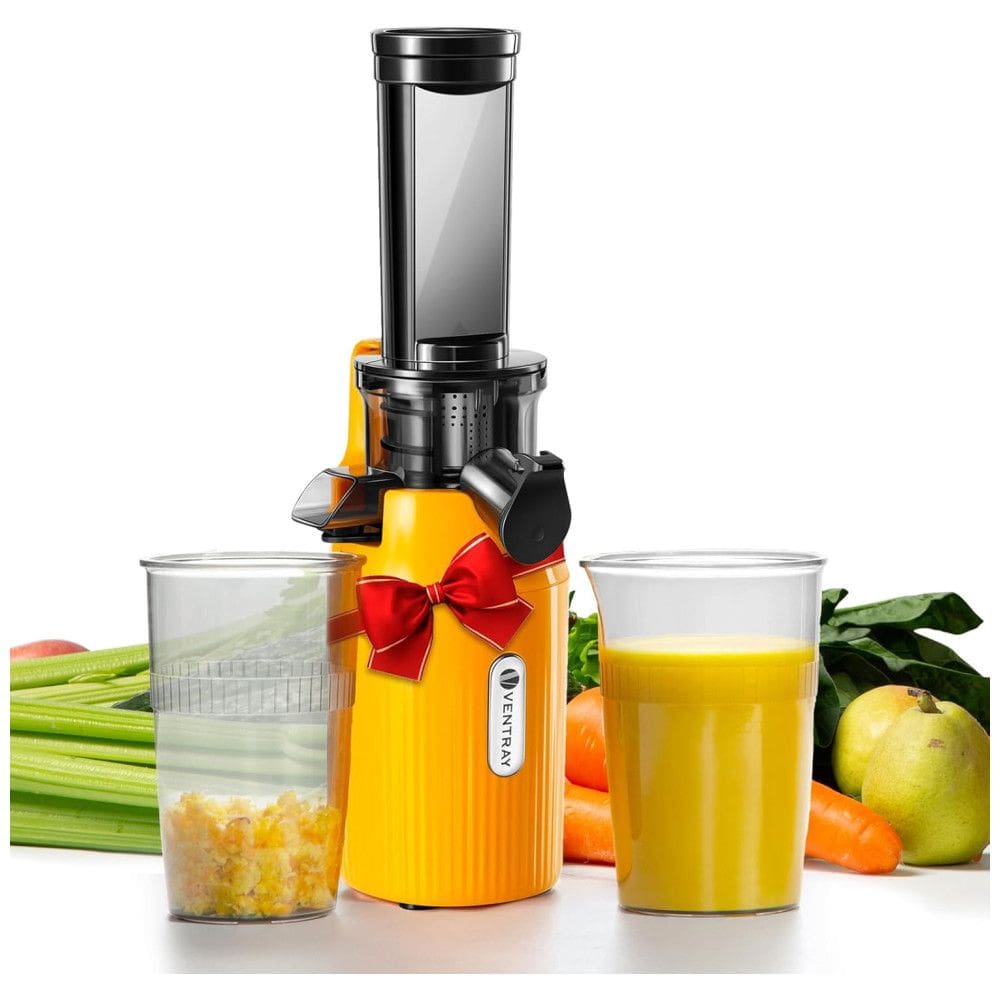 Centrifuga de Frutas com Baixa Velocidade de 60 RPM e Fácil de Limpar, 110V 100W, Ventray, Amarelo