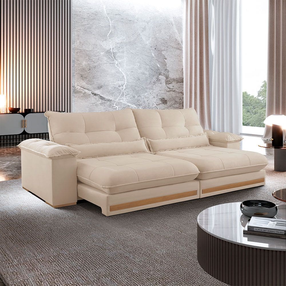 Sofá Dubai Linho 02 Módulos de 100 cm B25 cm Meu Sofá Online