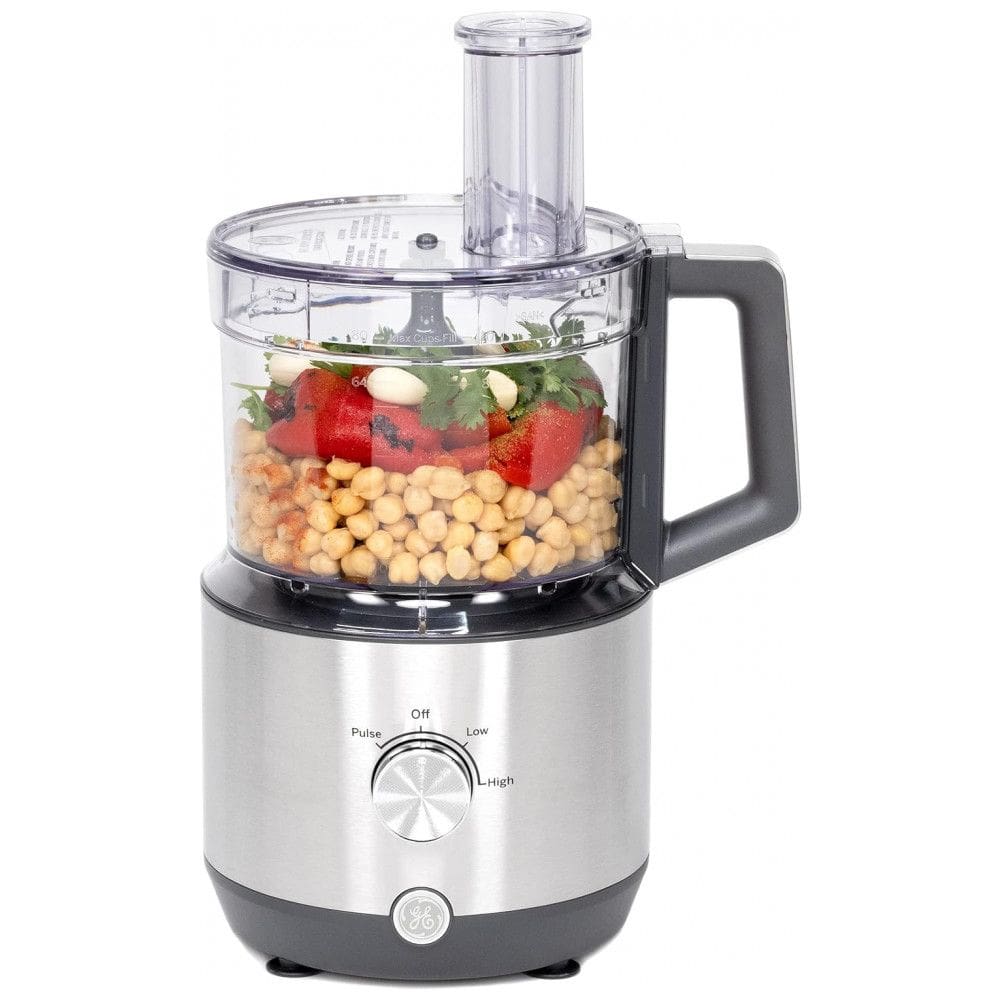 Processador de Alimentos 12 xícaras com 3 Velocidades e Acessórios, 110V 550W, GE, Prata