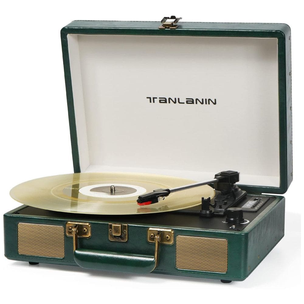 Vitrola Toca Discos Retrô Vitrola, 3 Velocidades com Bluetooth e USB, 110v, TANLANIN TE 2026GR, Verde