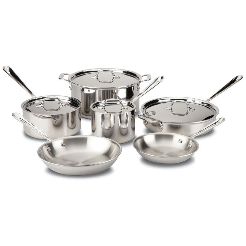 D3 Conjunto de Panelas e Frigideiras de Aço Inoxidável, 10 Peças, ALL CLAD 8400000962, Prateado