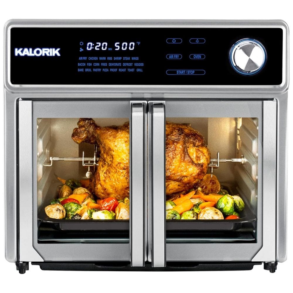 Forno Elétrico de Bancada AirFryer, 25L de Capacidade com 22 Funções e 11 Acessórios, 1700W, 110v, KALORIK AFO 47631 SS2, Prateado