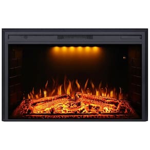 Lareira Elétrica de Embutir A69x127L com Controle Remoto e Proteção contra Superaquecimento, 1500W, 110v, VALUXHOME EF50T, Preto