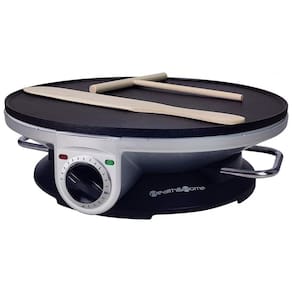 Máquina de Crepe Elétrica antiaderente de Aço inoxidável, 1000W, 110v, HEALTH AND HOME, Preto