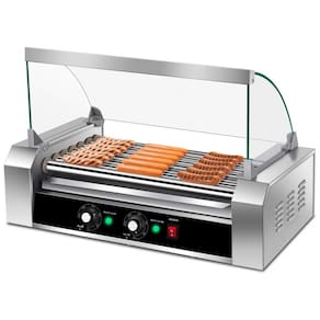 Máquina de Salsicha Profissional em Aço Inoxidável até 18 Unidades, 1200W, 110v, HAPPYGRILL, Prateado