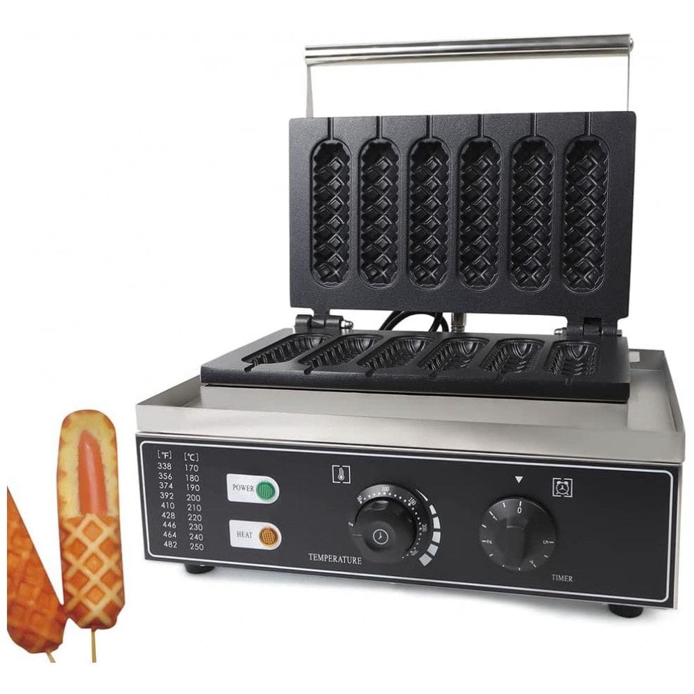 Máquina de Hot Dog Profissional Antiaderente até 6un Por Vez em Aço Inoxidável, 110V 1500W, Fetcoi, Prata