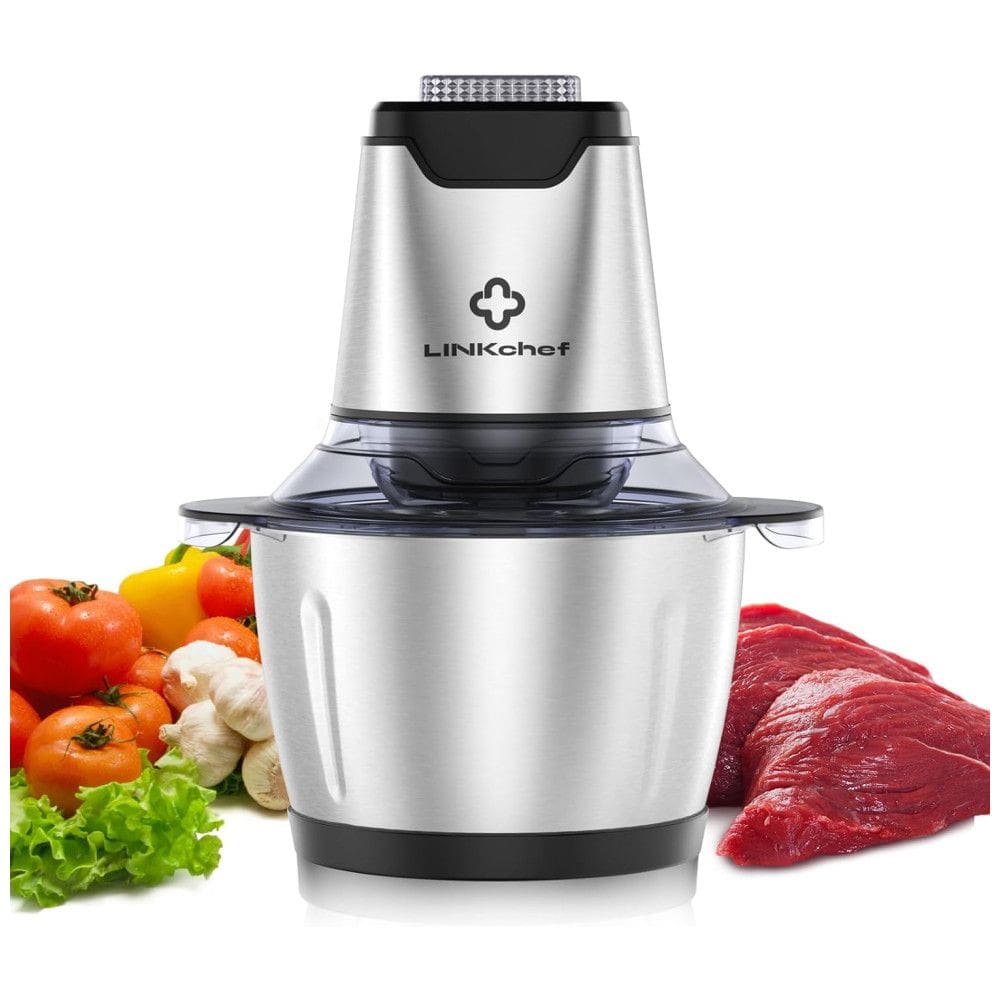 Mini Processador de Alimentos até 5 Xícaras em Aço Inoxidável, LINKChef, 110V 250W, Prata