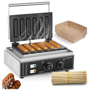 Máquina de Hot Dog Profissional até 6un Por Vez em Aço Inoxidável, 110V 1550W, Moongiantgo, Prata