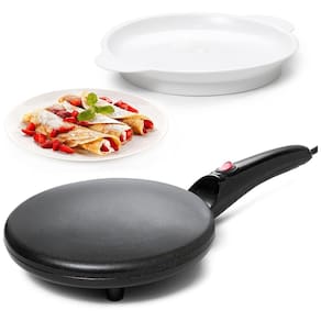 Máquina de Crepe Elétrica antiaderente de Aço inoxidável, 800W, 110v, MOSS STONE, Preto