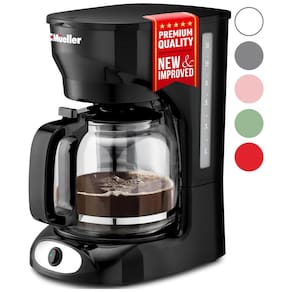 Cafeteira Elétrica 12 Xícaras com Jarra de Vidro e Função de Manter Quente, 110V Mueller DC 550, Preta