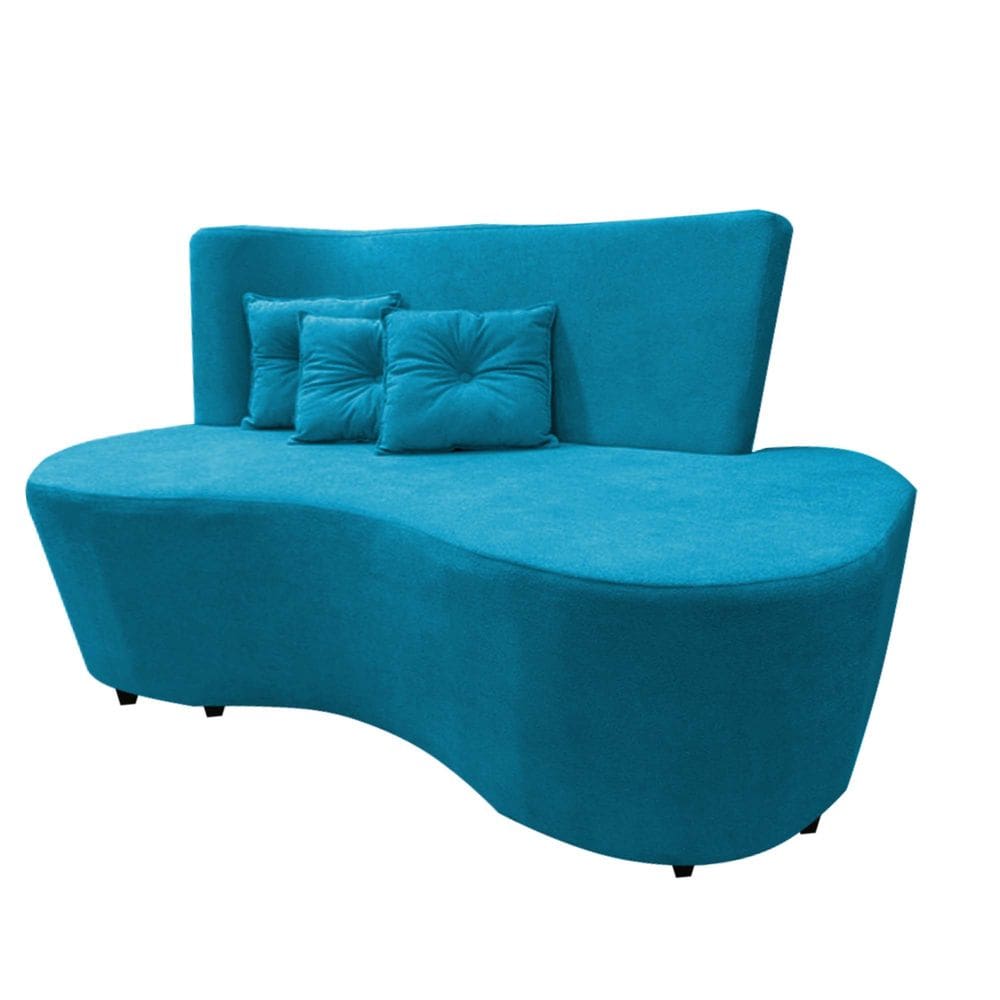 Sofa Curvo Feijão Organico Aliance 147 Turquesa
