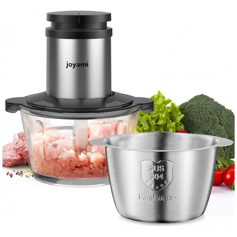 Processador de Alimentos até 8 Xícaras com 2 Tigelas JOYAMI, 110V 400W, Preto