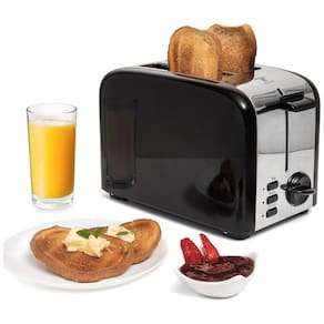 Torradeira Elétrica 2 Fatias com 5 Níveis de Tostagem e Bandeja de Migalhas Removível, 110V 850W, Moss Stone, Preta e Prata