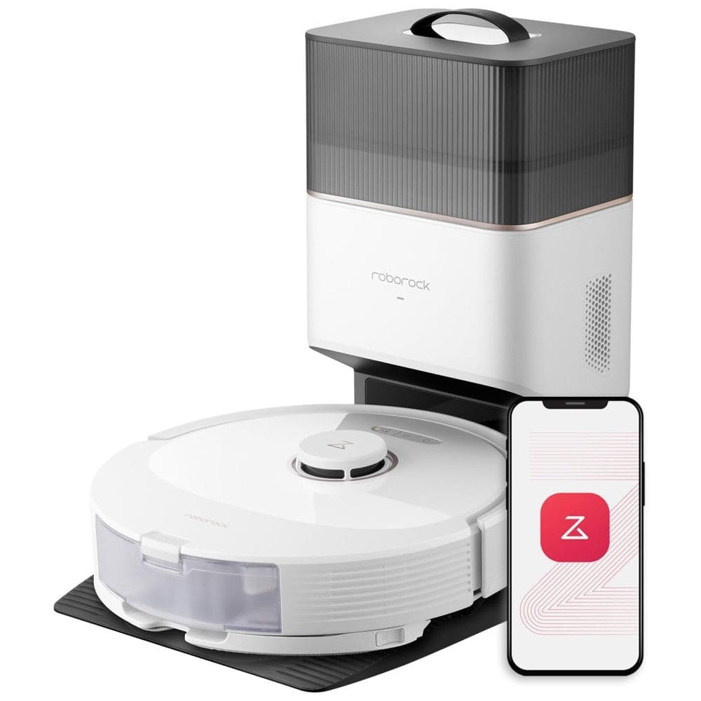 Aspirador Robô e Esfregão com Auto Esvaziamento, Mapeamento Inteligente e Sucção Forte de 5500Pa, 110V, Roborock Q8 Max, Branco