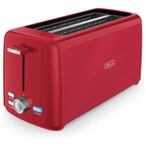 Torradeira Elétrica 4 Fatias com 7 Níveis de Tostagem, 110V 1400W, BELLA, Vermelha