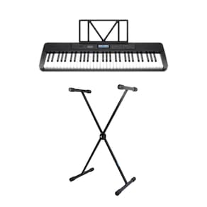 Teclado Musical Waldman WTS-300 Preto - 61 Teclas + Suporte em X