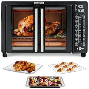 Forno Elétrico com 17 Predefinições Incluindo AirFryer Porta Francesa, 24 L, 110V 1700W, Gourmia, Preto