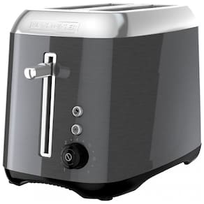 Torradeira Elétrica 2 Fatias com 7 Niveis de Tostagem e Bandeja de Migalhas, 850W, Black Decker, Preta