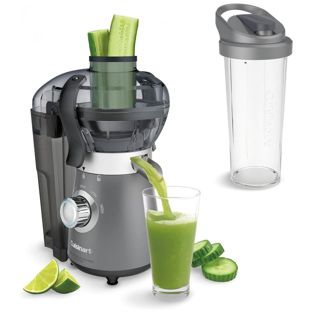 Centrífuga de Frutas 470mL em Aço Inoxidável com Indicadores em LED e Botão Giratório, 450W, Cuisinart, Prata