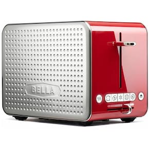 Torradeira 2 Fatias com Tela Digital, Bandeja de Migalhas Removível e Controle de Temperatura, BELLA, Vermelha