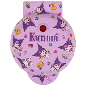 Mini Máquina de Waffle, Tema Hello Kitty Kuromi com Revestimento Antiaderente, 110V 550W, Uncanny Brands, Roxa