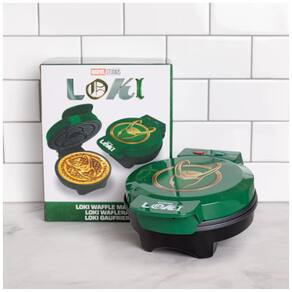 Máquina de Waffle, Tema Marvel Loki com Revestimento Antiaderente, 110V 900W, Uncanny Brands, Verde