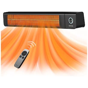 Aquecedor de Parede Elétrico Interno e Externo com Controle Remoto, Display Digital, Controle Remoto e à Prova D`água IP65, 220V 3000W,