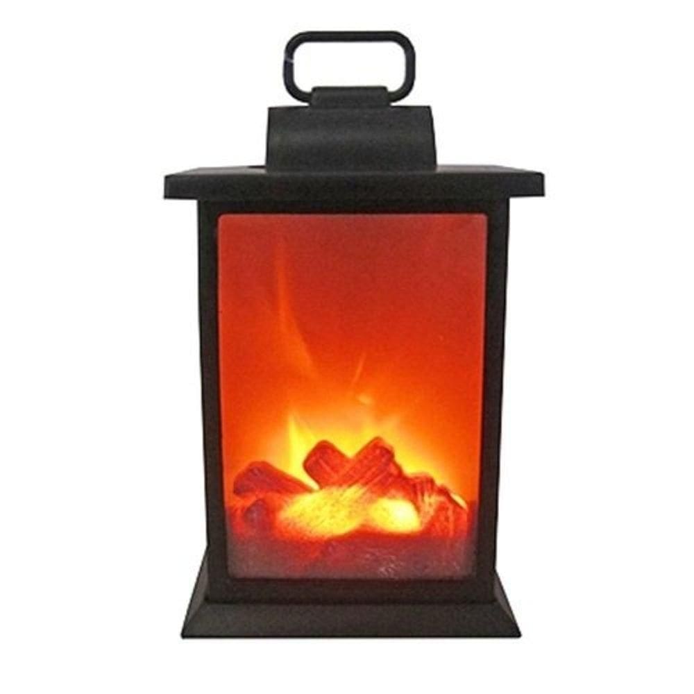 Enfeite Luminoso Lareira De Plastico