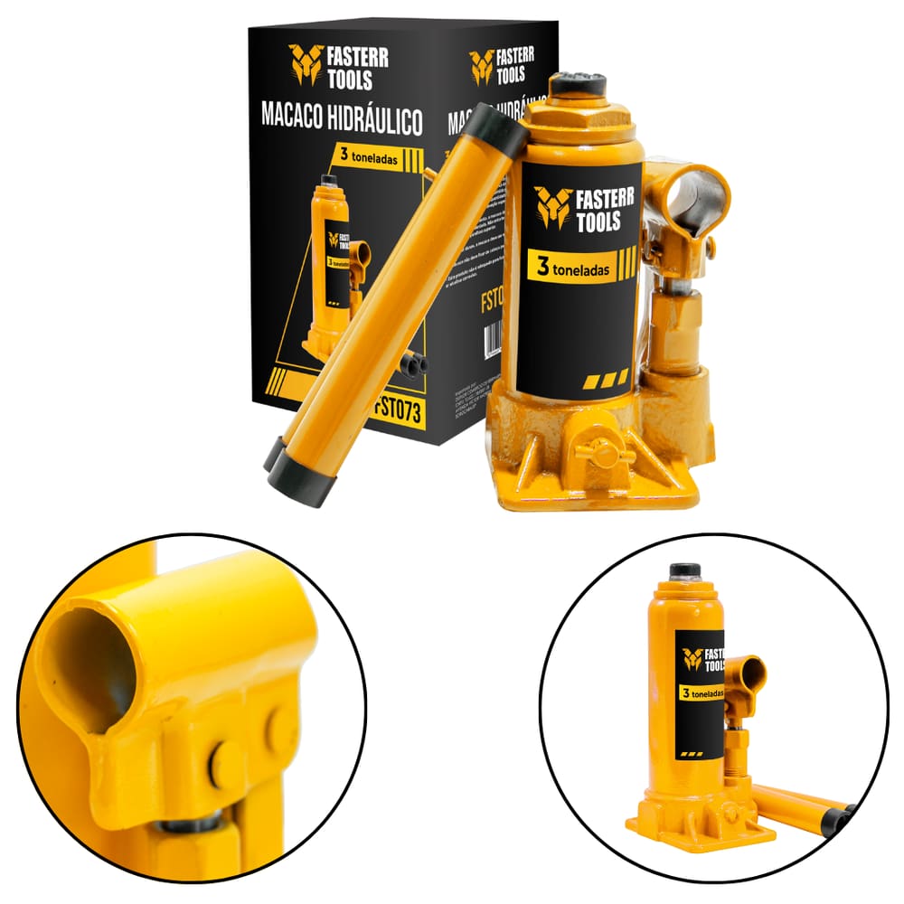 Macaco Hidráulico Garrafa 3 Toneladas Fasterr Tools - FST073