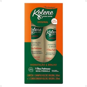 Kit Kolene Hidratação e Brilho: Shampoo 300ml e Condicionador 200ml