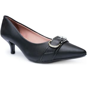Scarpin Vizzano Salto Médio Bico Fino Fivela Feminino - Preto