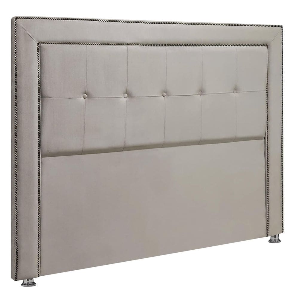 Cabeceira Estofada Ravena Para Cama Box Queen Size 160cm Veludo Bege
