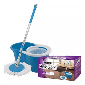 Mop Esfregão Giratório c/ Balde 12L