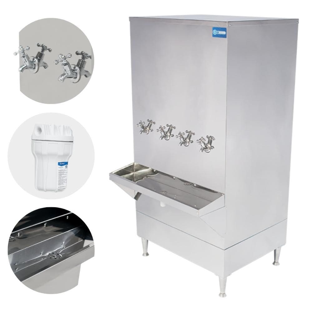 Bebedouro Industrial 200 Litros 4 Torneiras Resfriador De Água Inox KX20 Knox