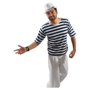 Fantasia Completa Malandro Adulto Sambista Carnaval Festa de Boteco Botequim Camisa Listrada Malandrinho Samba Gafiieira