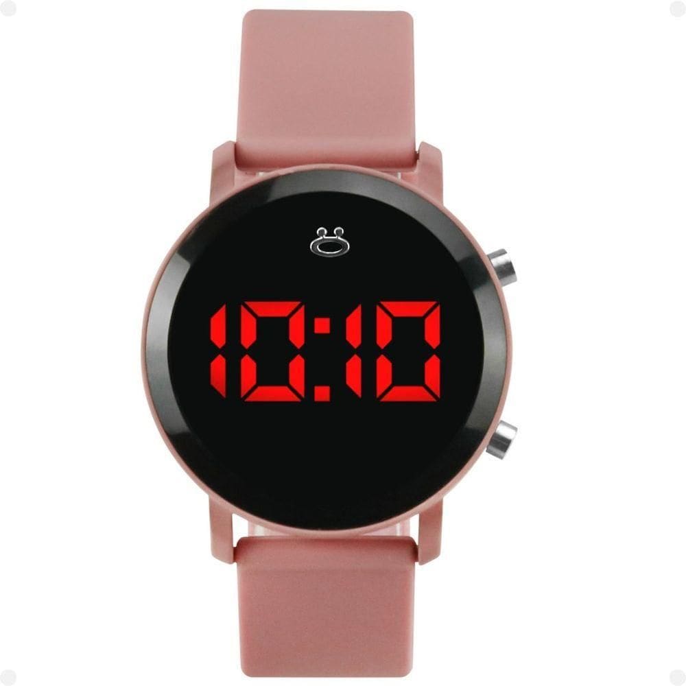 Relogio Digital Feminino Aço Inoxidavel Led Redondo Caixa