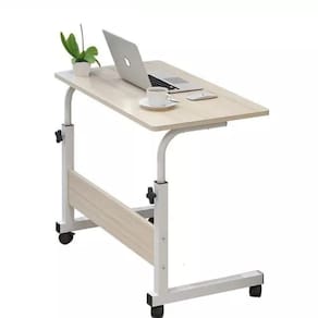 Mesa Para Notebook Computador Branca Ajustavel Multifuncional Com Rodinhas Jantar Cama Sala Pratica