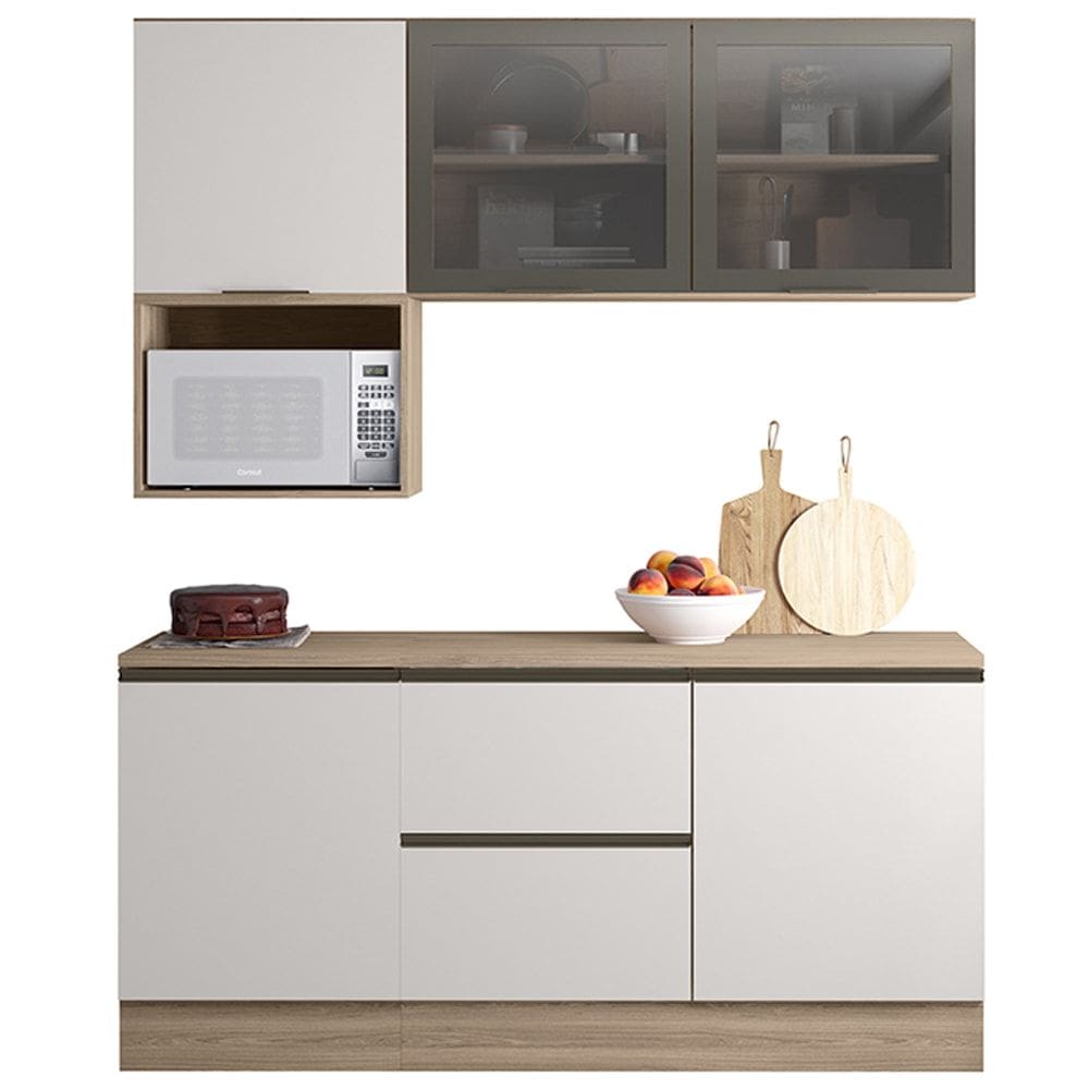 Cozinha Modulada 5 Pecas 178 cm Etti Carvalho Oak Off White PLN