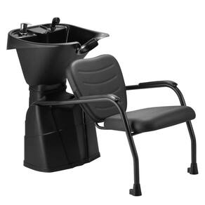 Lavatório de Cabelo com Cuba Reclinável Dompel Top Black Cabeleireiro e Salão de Beleza Preto