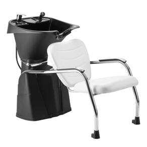 Lavatório de Cabelo com Cuba Reclinável Dompel Top Cabeleireiro e Salão de Beleza Preto/Branco