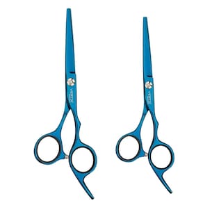 Tesoura Blue Titanium Fio Navalha 5,5” Laser 7" Vertix