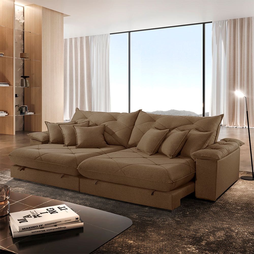 Sofá Ágata Veludo Dois Módulos de 80 cm B25 Meu Sofá Online