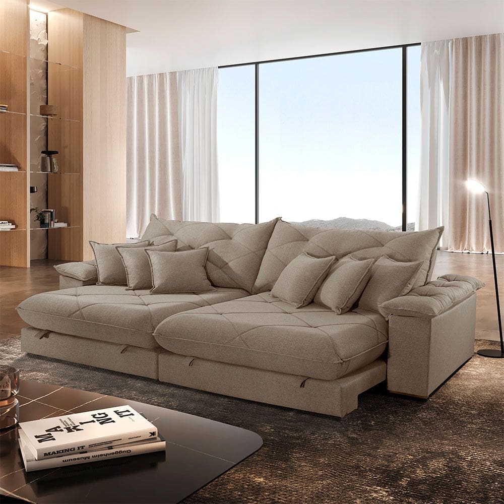 Sofá Ágata Veludo Dois Módulos de 90 cm B25 Meu Sofá Online