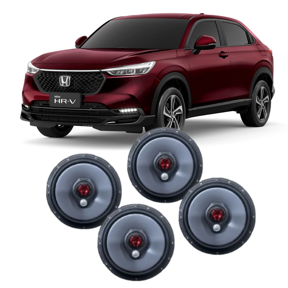 Kit 4 Alto Falante Bomber Honda Hrv Dianteira Traseira 6 Pol