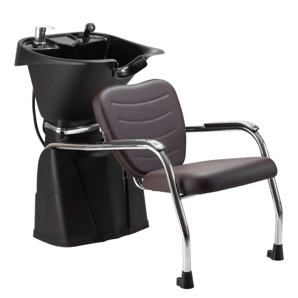 Lavatório de Cabelo com Cuba Reclinável Dompel Top Cabeleireiro e Salão de Beleza Preto/Marrom