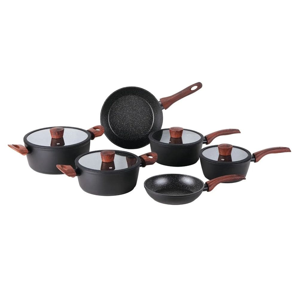 Jogo de Panelas Brinox Revestimento Cerâmico Antiaderente Ceramic Life Sirius Preta 6 peças - com fundo de indução