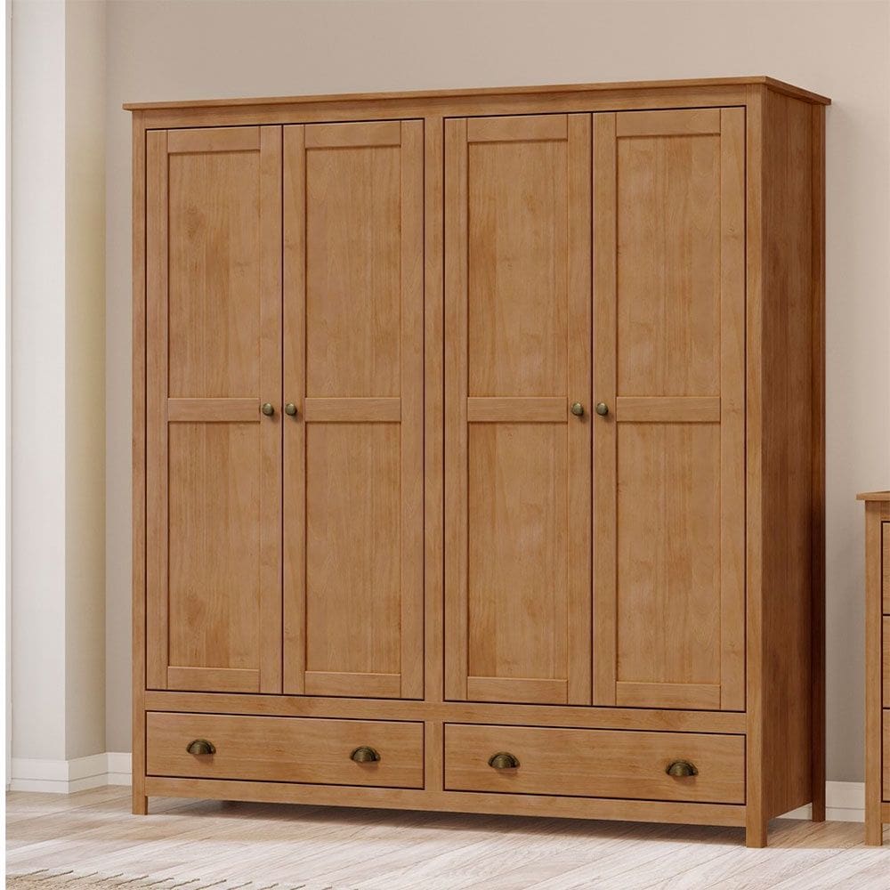Guarda Roupa Casal 4 Portas e 2 Gavetas Topázio 9105FN Freijó Finestra