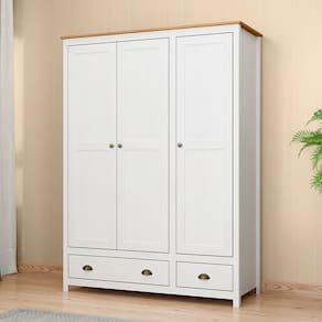 Guarda Roupa Solteiro 3 Portas e 2 Gavetas Topázio 9104BF Branco Freijó Finestra